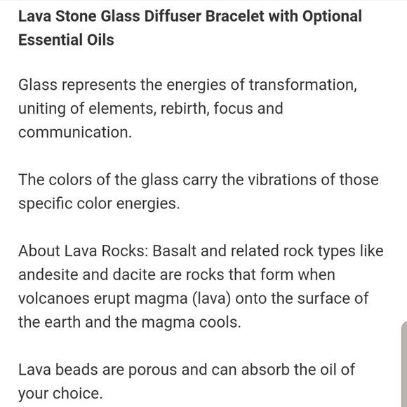 Lava stone glass diffuser bracelet - Picture 2 of 3